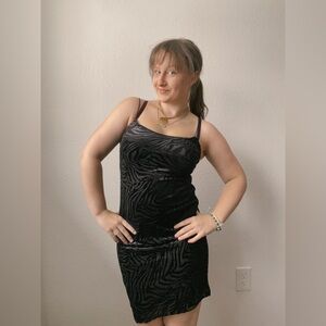 Velvet Zebra Print Sleeveless Midi Dress